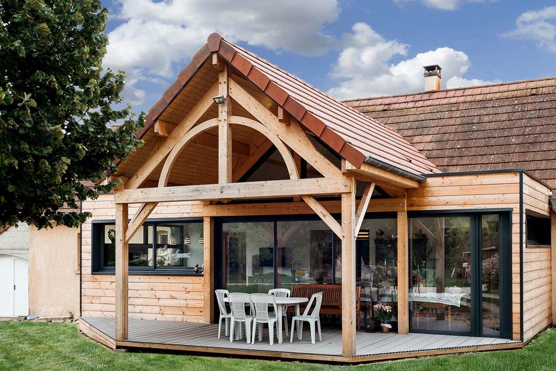 Extension maison bois Saone et Loire (71)