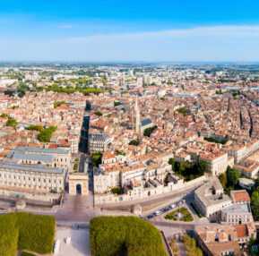 Montpellier,Aerial,Panoramic,View.,Montpellier,Is,The,Capital,City,Of