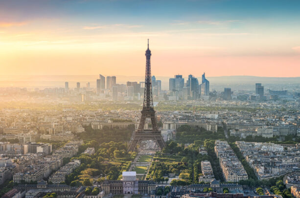 Aerial,View,Of,Paris,With,Eiffel,Tower,,France
